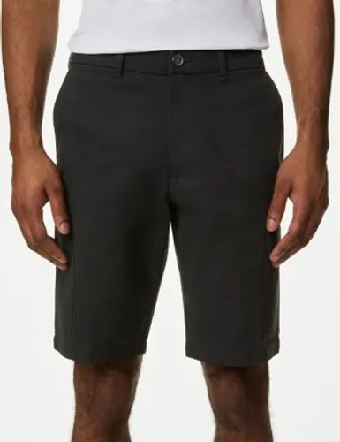 M&S Mens Stretch Cargo Shorts - 44 - Black, Black
