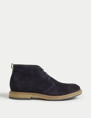 M&S Mens Suede Chukka Boots - 7 - Navy, Navy,Tan