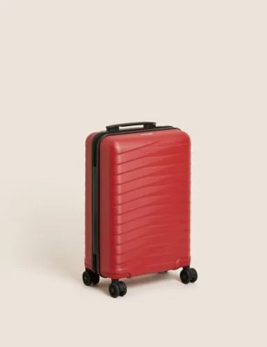 M&S Oslo 4 Wheel Hard Shell Cabin Suitcase - Red, Red,Black,Silver
