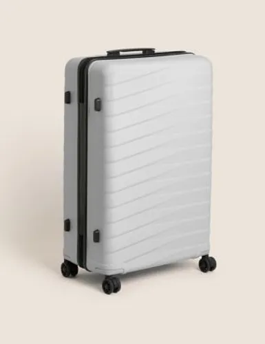 M&S Oslo 4 Wheel Hard Shell Large Suitcase - Silver, Silver