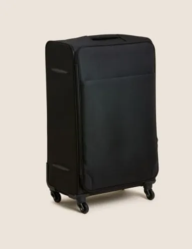 M&S Palma 4 Wheel Soft Large Suitcase - Black, Black