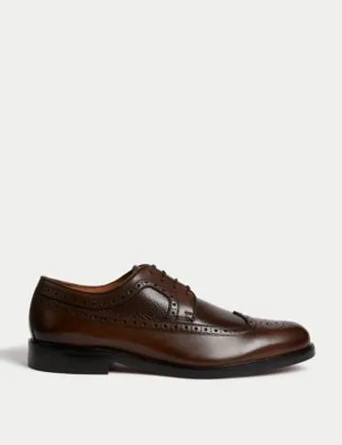 M&S Sartorial Mens Leather Brogues - 6 - Brown, Brown
