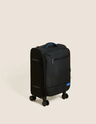 M&S Seville 4 Wheel Soft Cabin Suitcase - Black, Black,Khaki,Navy