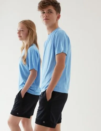 M&S Unisex Active T-Shirt (3-16 Yrs) - 4-5 Y - Pale Blue, Pale Blue,White/Green,Dark Grey,Black,Pink Mix,Pink,Black/Grey,White/Med Blue,White/Red,Grey...