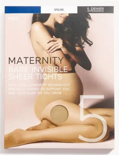 M&S Womens 5 Denier Bare Invisible Maternity Tights - Opaline, Opaline,Rose Quartz,Rich Amber,Rich Quartz