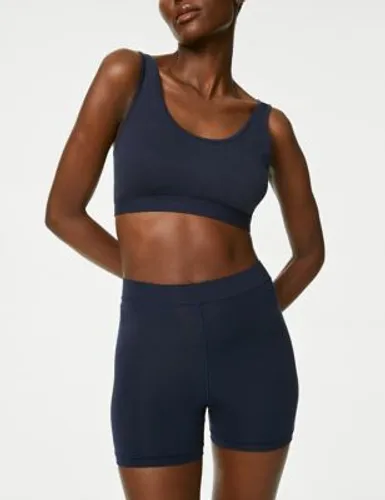 M&S Womens Flexifit™ High Rise Sleep Knicker Shorts - 6 - Navy, Navy