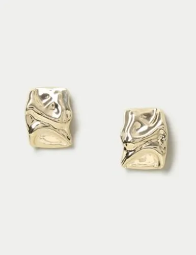 M&S Womens Gold Molten Oversized Stud Earrings - Silver, Silver,Gold