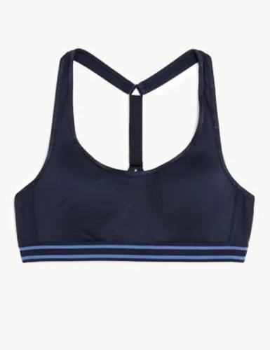 M&S Womens Non Wired Sports Bra AA-D - 28C - Navy Mix, Navy Mix,White
