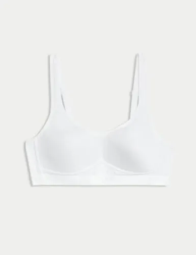 M&S Womens Ultimate Support Non Wired Sports First Bra AA-D - 34A - White, White,Black Mix