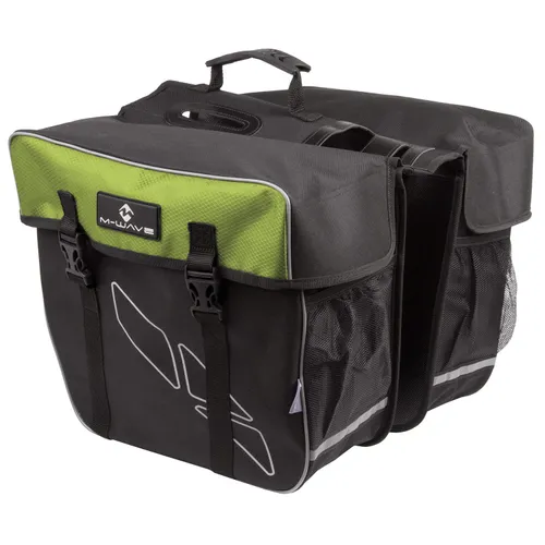 M-Wave Amsterdam Double Bicycle Carrier Bag - Black/Green