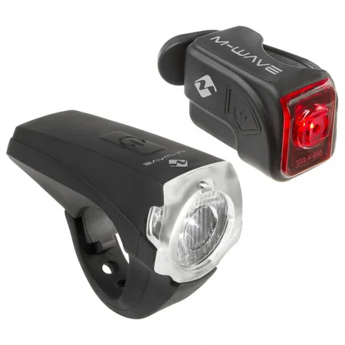 M-Wave - Atlas K10 USB Set - Bike light set size Front-(25 Lux)+Rücklicht, black