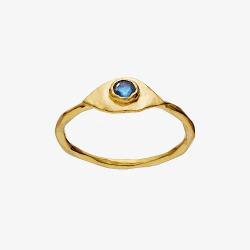 Maanesten Argos Gold Plated Blue Labradorite Eye Ring 4809A 53