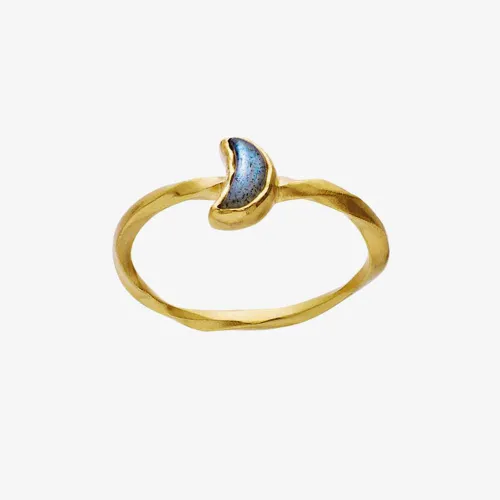 Maanesten Doris Gold Plated Blue Labradorite Moon Twist Ring 4810A 57