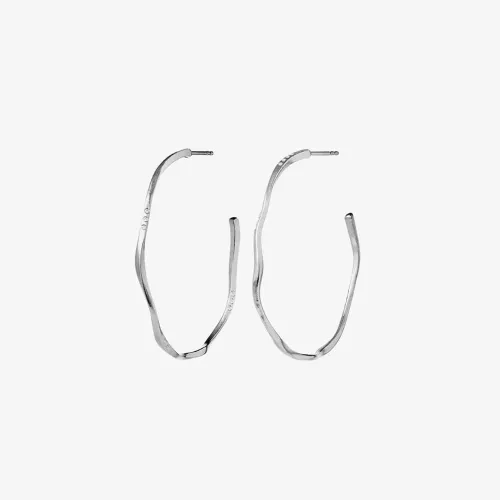 Maanesten Echo Silver Twisted 43mm Half Hoop Earrings 9863C