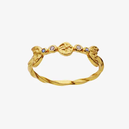 Maanesten Gold Plated Lucilia Moon Ring 4816A 53