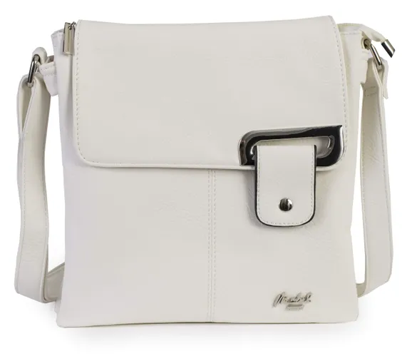 Mabel Womens Messenger Cross-Body Shoulder Bag With Silver