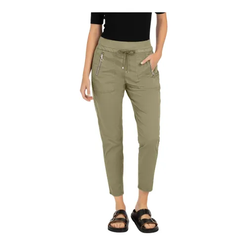 MAC , Cropped Trousers ,Green female, Sizes: