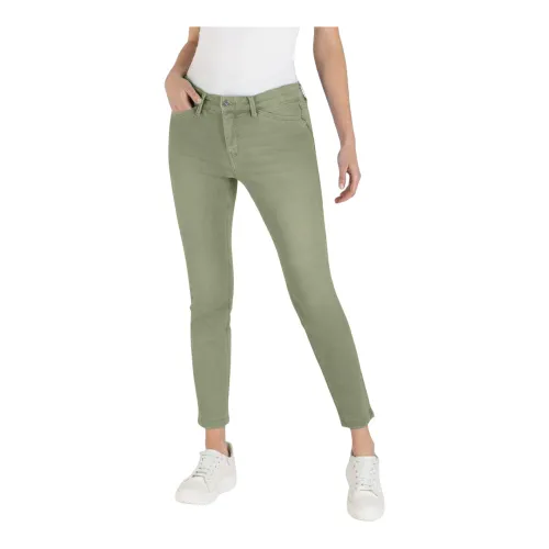 MAC , Skinny Straight-Leg Cropped Jeans 5471/90 0355L Light Army ,Green female, Sizes: