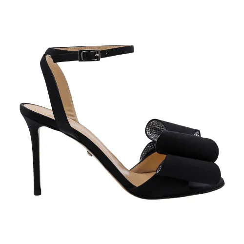 Mach & Mach , Black Satin Stiletto Sandals ,Black female, Sizes: