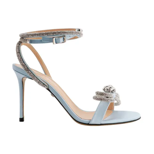 Mach & Mach , Blue Satin Sandals with Jewel Detail ,Blue female, Sizes: