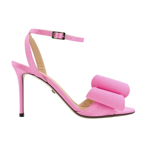 Mach & Mach , Pink Satin Stiletto Sandals ,Pink female, Sizes: