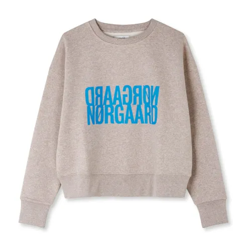 Mads Nørgaard , Soft and cozy sweatshirt with round neck ,Beige female, Sizes: