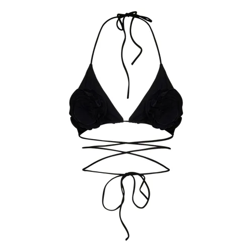 Magda Butrym , Black Floral Triangle Bikini ,Black female, Sizes: