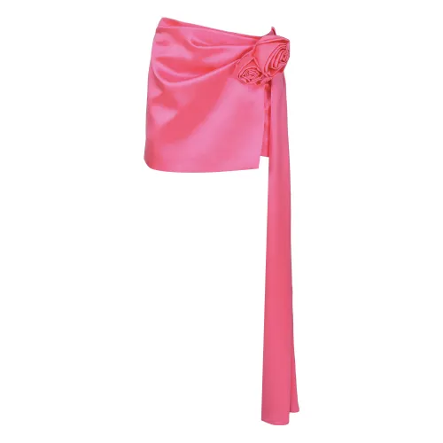 Magda Butrym , Floral Print Silk Mini Skirt ,Pink female, Sizes:
