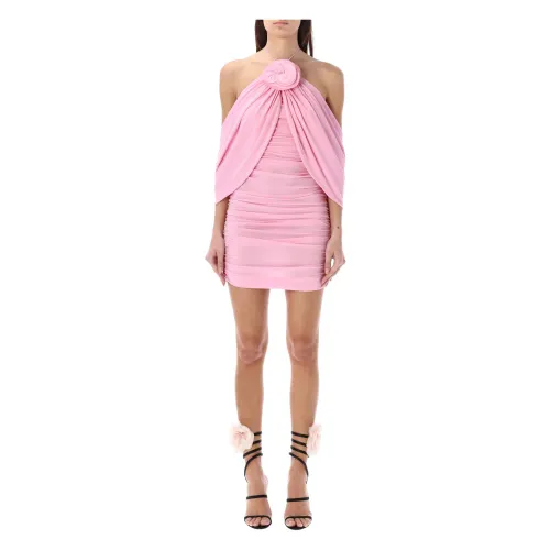 Magda Butrym , Pink Ruched Flower Wrap Dress ,Pink female, Sizes: