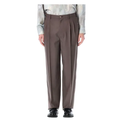 Magliano , Signature Oversize Flared Trousers ,Gray male, Sizes: