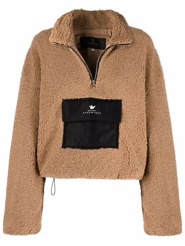 Maison Bohemique flap-pocket logo-patch sherpa jacket - Brown