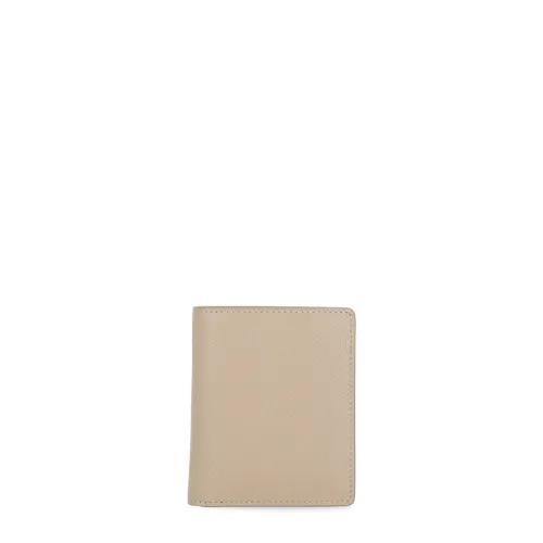 Maison Margiela , Beige Leather Wallet with Card and Coin Pockets ,Beige unisex, Sizes: ONE SIZE