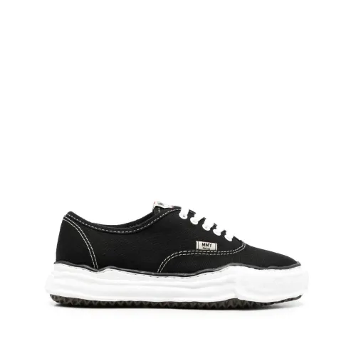Maison Margiela , Black Canvas Low-Top Sneakers ,Black male, Sizes: