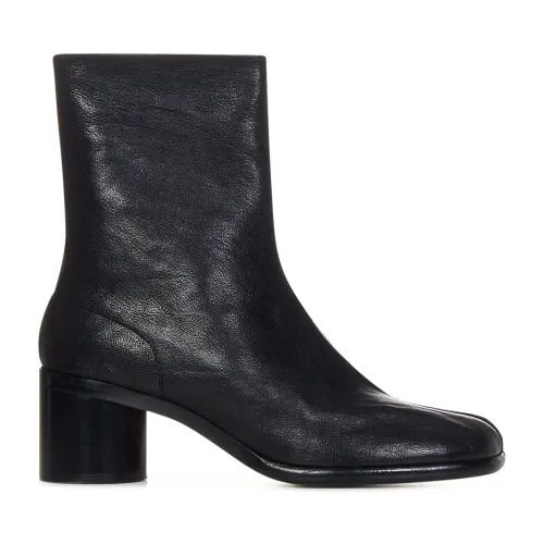 Maison Margiela , Black Heeled Boots with Tabi Split-Toe Design ,Black male, Sizes: