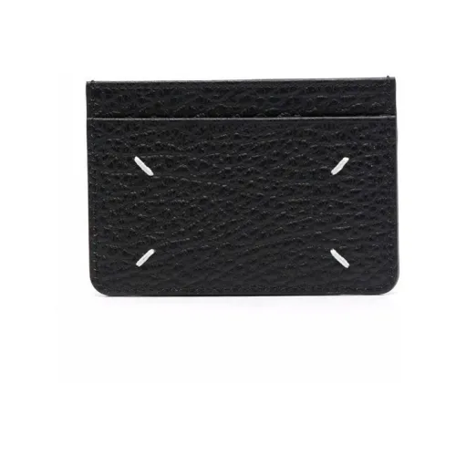 Maison Margiela , Black Leather Asymmetric Card Holder ,Black male, Sizes: ONE SIZE