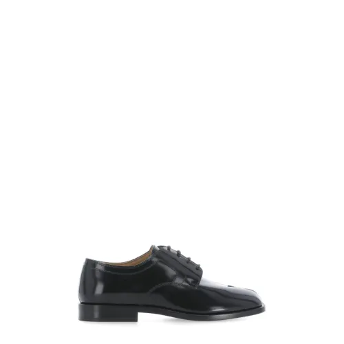 Maison Margiela , Black Leather Lace Up Shoes ,Black female, Sizes: