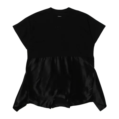 Maison Margiela , Black Logo Embroidered Dress ,Black female, Sizes: