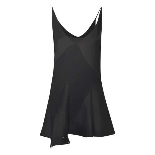 Maison Margiela , Black Panelled Satin Dress ,Black female, Sizes:
