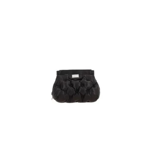 Maison Margiela , Black Quilted Shoulder Bag with Chain ,Black female, Sizes: ONE SIZE