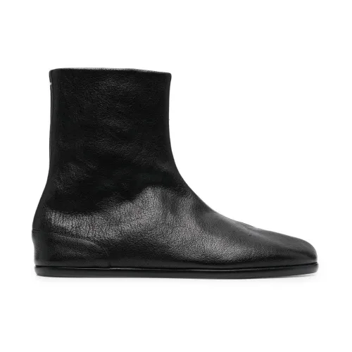 Maison Margiela , Black Tabi Leather Ankle Boots ,Black male, Sizes: