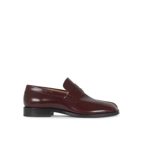 Maison Margiela , Bordeaux Mocassin Flat Shoes ,Red male, Sizes:
