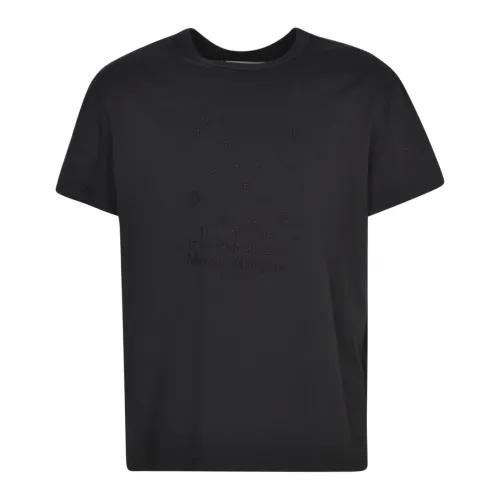 Maison Margiela , Charcoal Logo-Embroidered T-Shirt ,Gray male, Sizes: