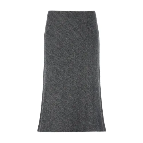 Maison Margiela , Dark Grey Wool A-Line Skirt ,Gray female, Sizes: