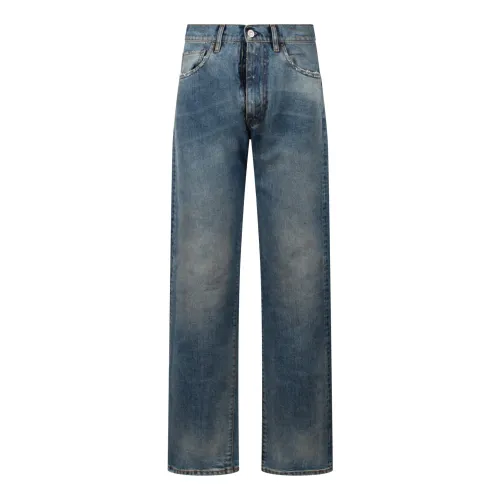 Maison Margiela , Distressed Straight Leg Jeans ,Blue male, Sizes: