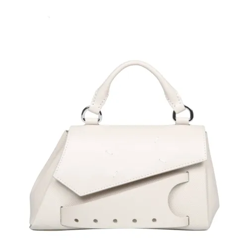 Maison Margiela , Grained Leather Handbag, Ivory ,White female, Sizes: ONE SIZE
