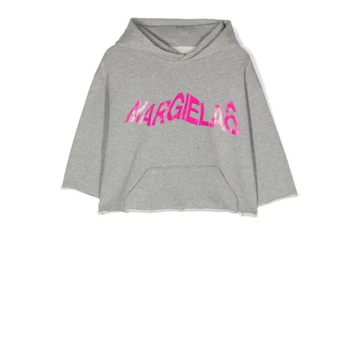 Maison Margiela , Grey Cotton Logo Sweatshirt ,Gray female, Sizes: