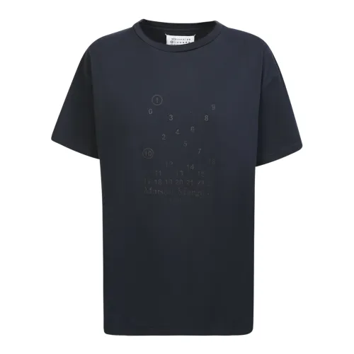 Maison Margiela , Iconic Four Stitches Black Cotton T-Shirt ,Black female, Sizes: