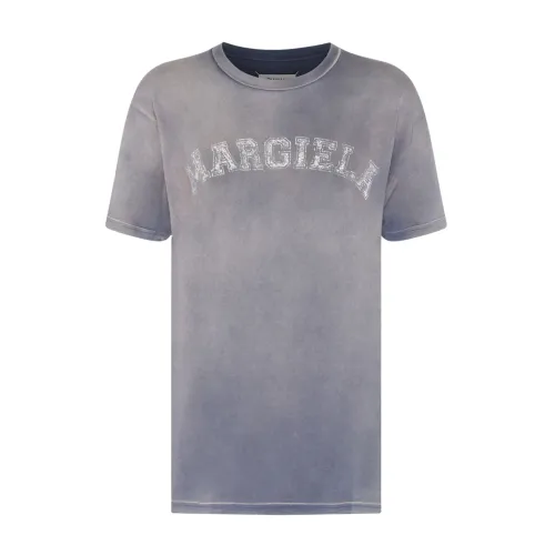 Maison Margiela , Lilac Purple Logo Print T-Shirt ,Purple male, Sizes: