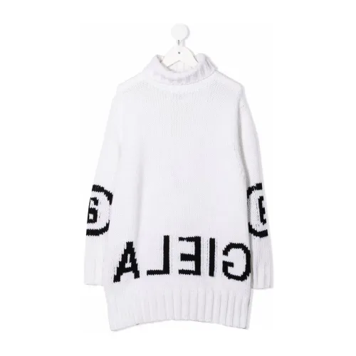 Maison Margiela , Little Man`s White Logo Sweater ,White male, Sizes: