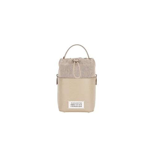 Maison Margiela , Mini 5AC Bucket Bag with Drawstring Closure ,Beige female, Sizes: ONE SIZE